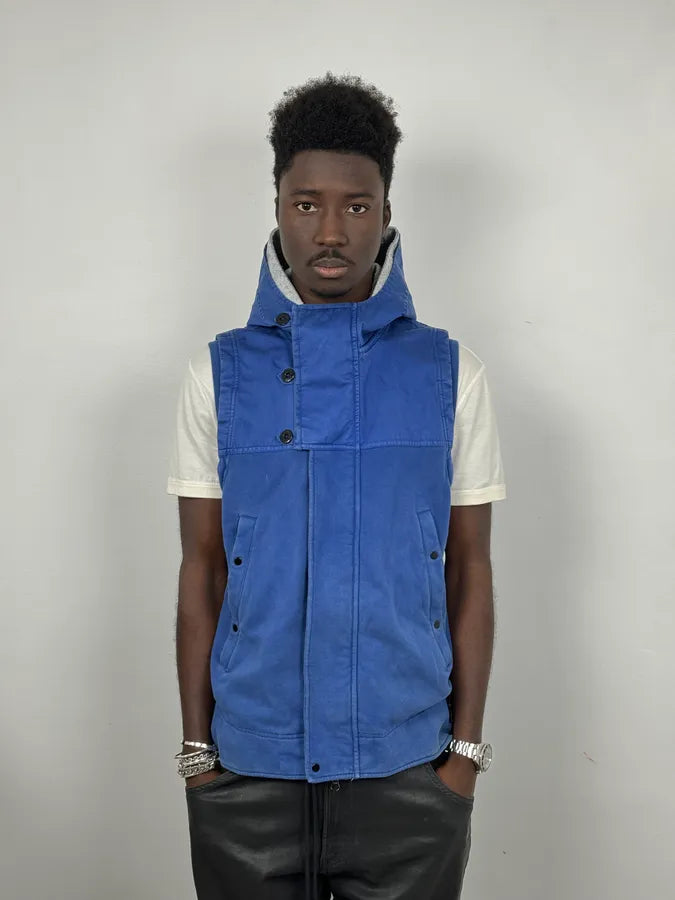 Stone Island Blue Hooded Sleeveless Jacket IQRDPSM 1