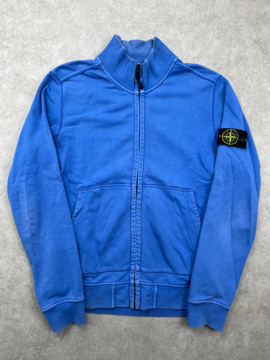 Stone Island Blue Minimalist Zip-up Sweater GePfGWx 0