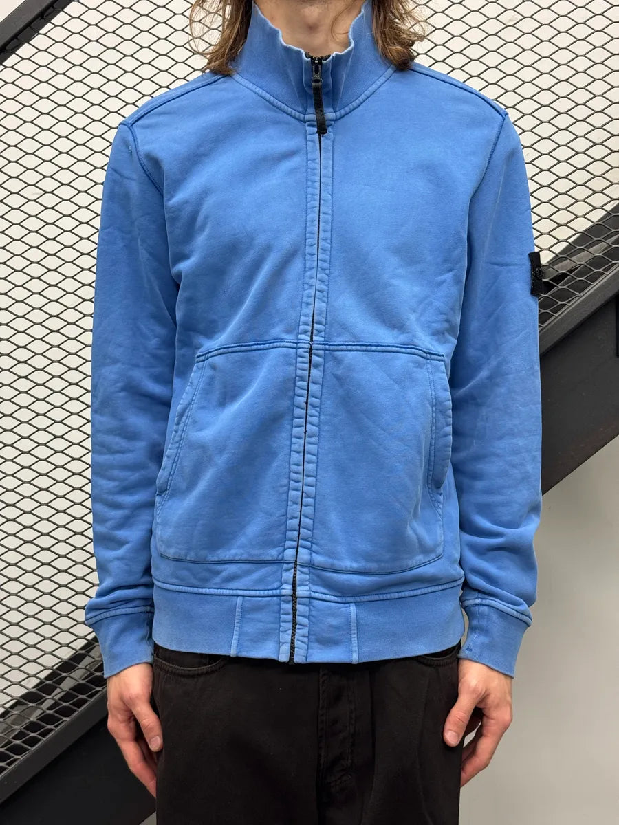 Stone Island Blue Minimalist Zip-up Sweater GePfGWx 1