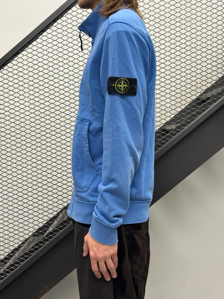 Stone Island Blue Minimalist Zip-up Sweater GePfGWx 2