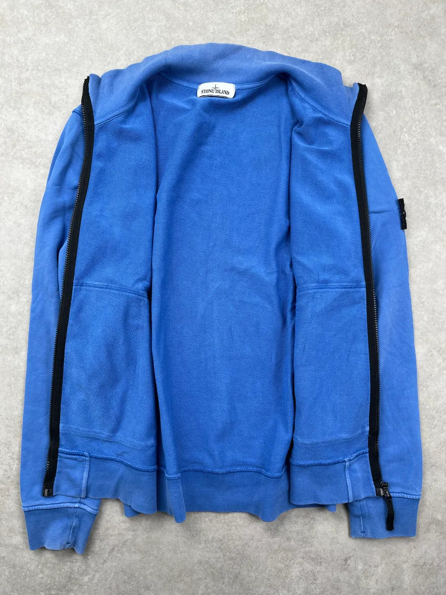 Stone Island Blue Minimalist Zip-up Sweater GePfGWx 4