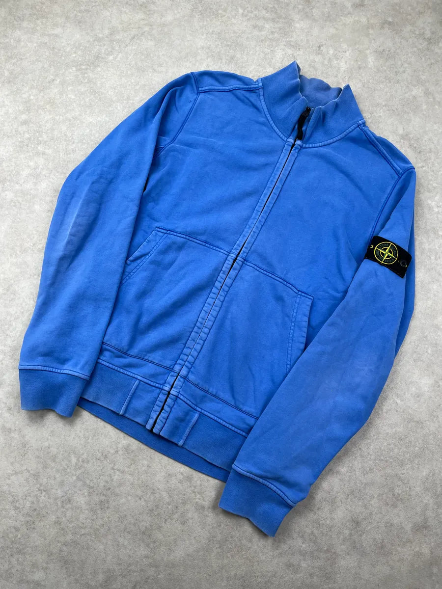 Stone Island Blue Minimalist Zip-up Sweater GePfGWx 8