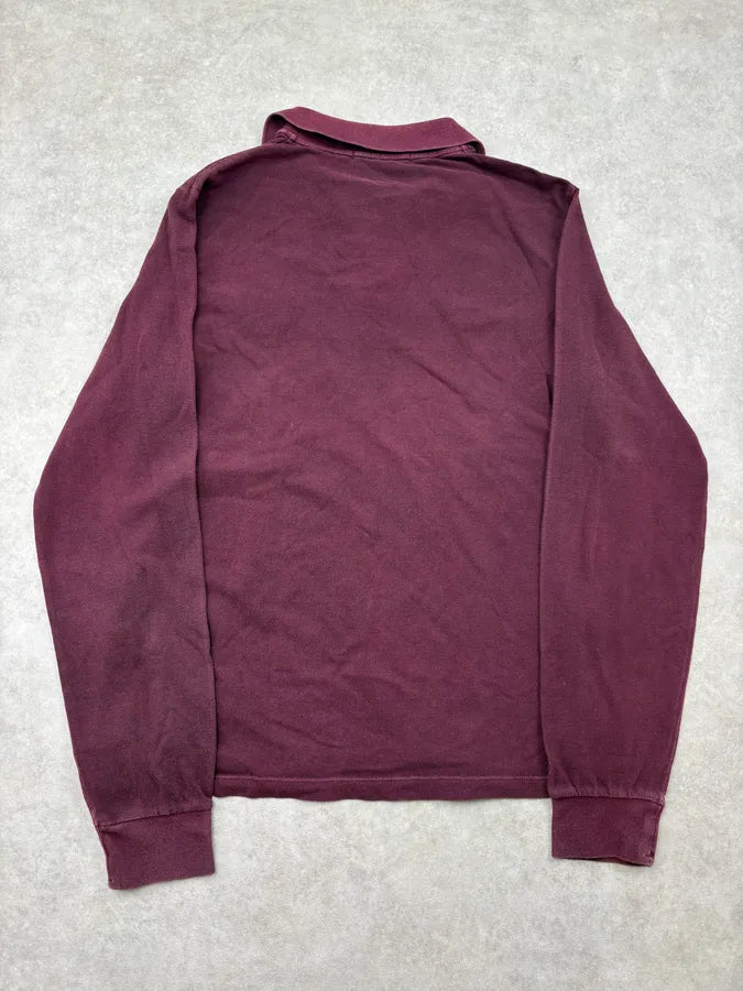 Stone Island Burgundy Propaganda Longsleeve Polo OfJKrsV 5