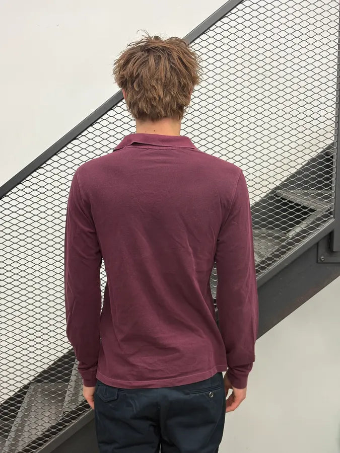 Stone Island Burgundy Propaganda Longsleeve Polo OfJKrsV 2