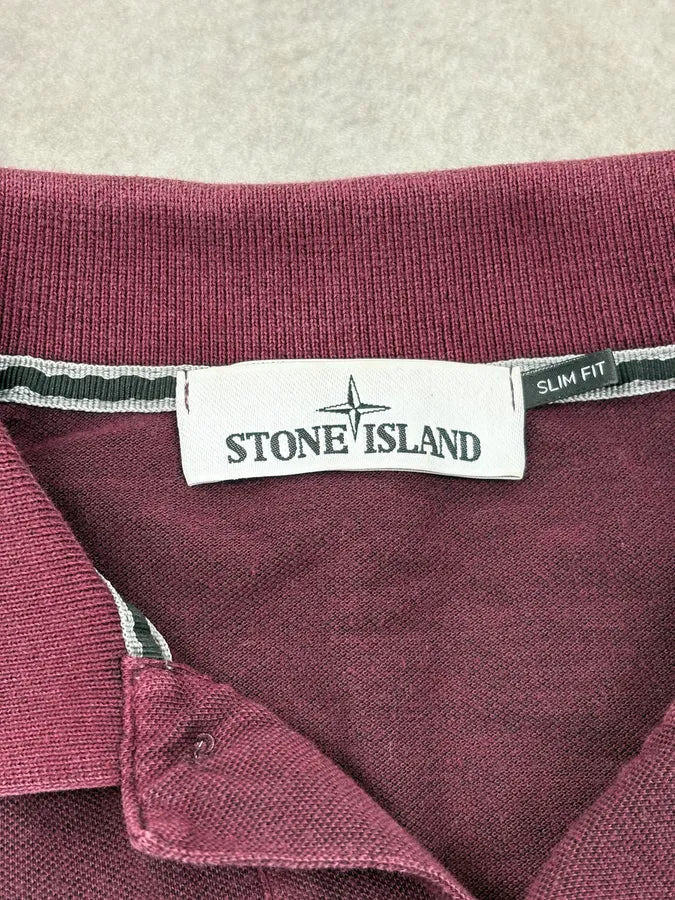Stone Island Burgundy Propaganda Longsleeve Polo OfJKrsV 8