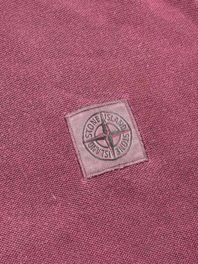 Stone Island Burgundy Propaganda Longsleeve Polo OfJKrsV 6
