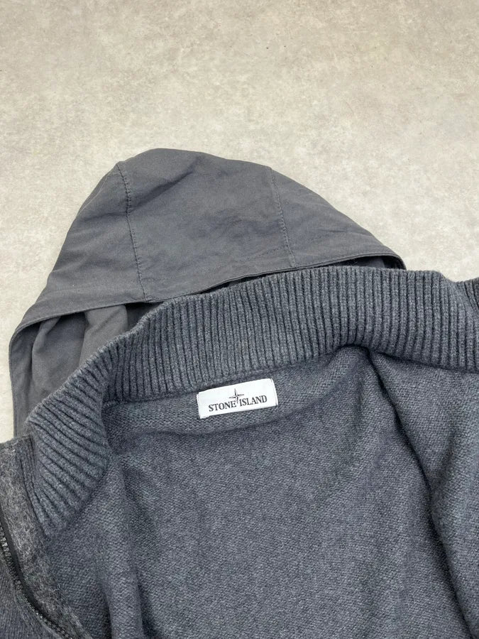 Stone Island Wool Hooded Zip-up Sweater IjJIpYm 10