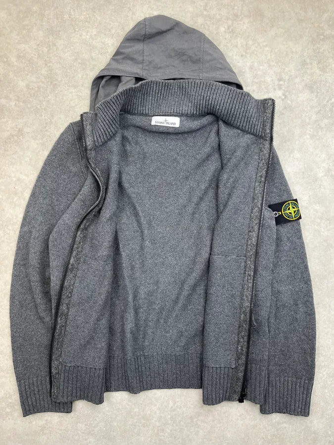 Stone Island Wool Hooded Zip-up Sweater IjJIpYm 7