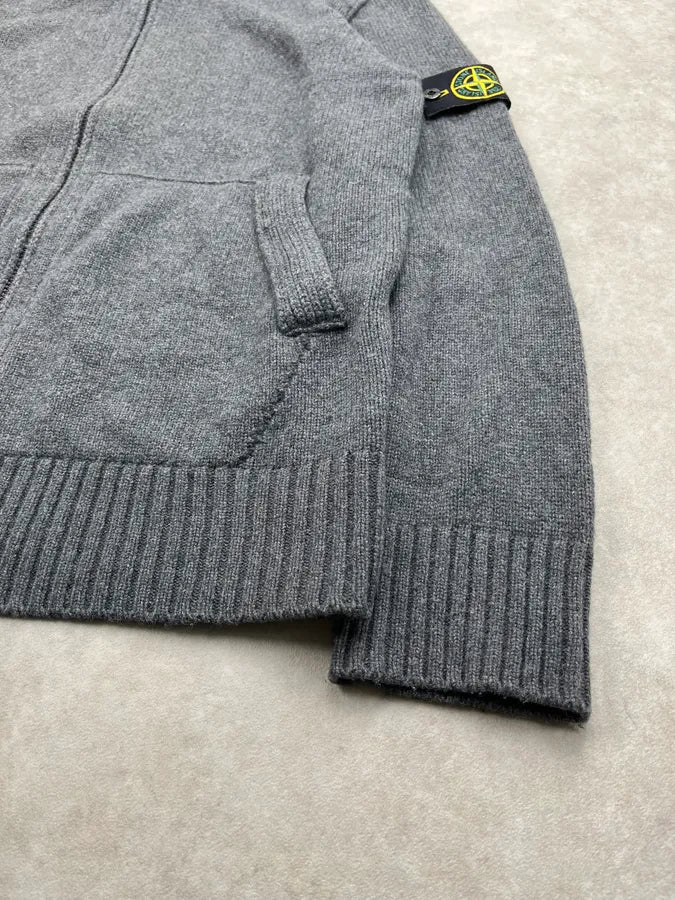 Stone Island Wool Hooded Zip-up Sweater IjJIpYm 9