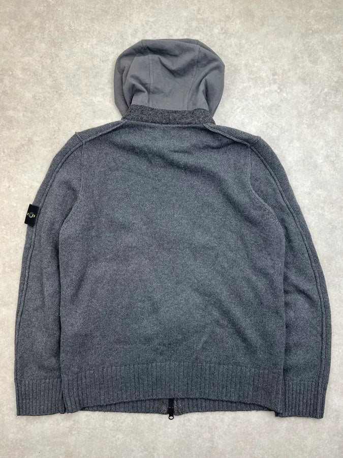 Stone Island Wool Hooded Zip-up Sweater IjJIpYm 1