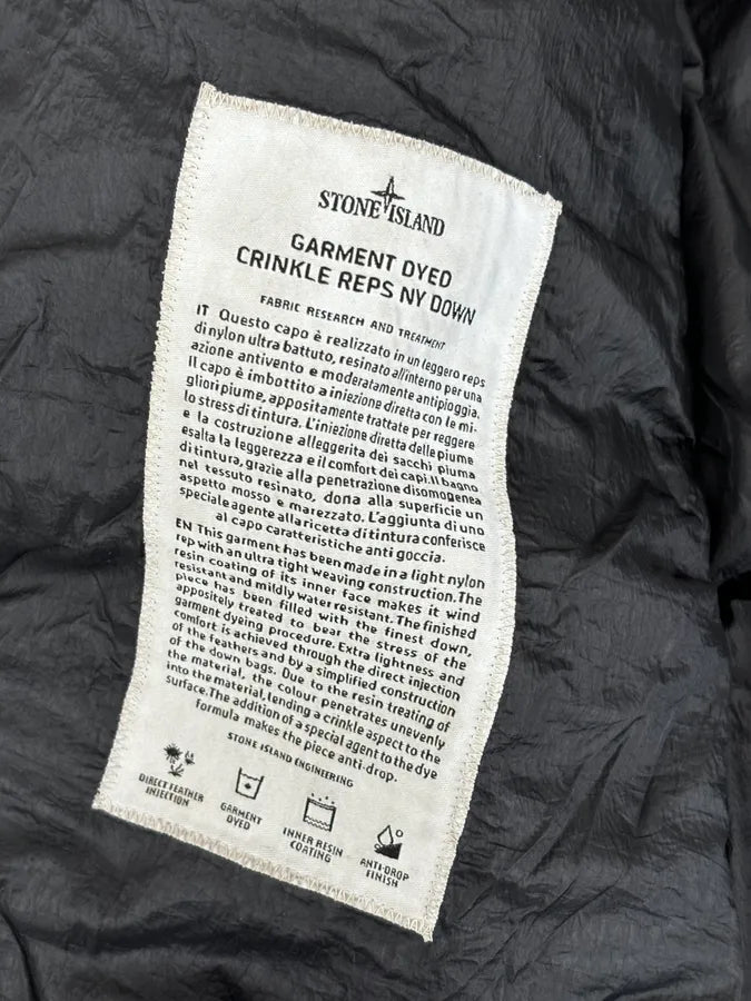 AW2017 Stone Island Black Dyed Crinkle Reps Black Hooded Puffer Jacket VJFucct 11