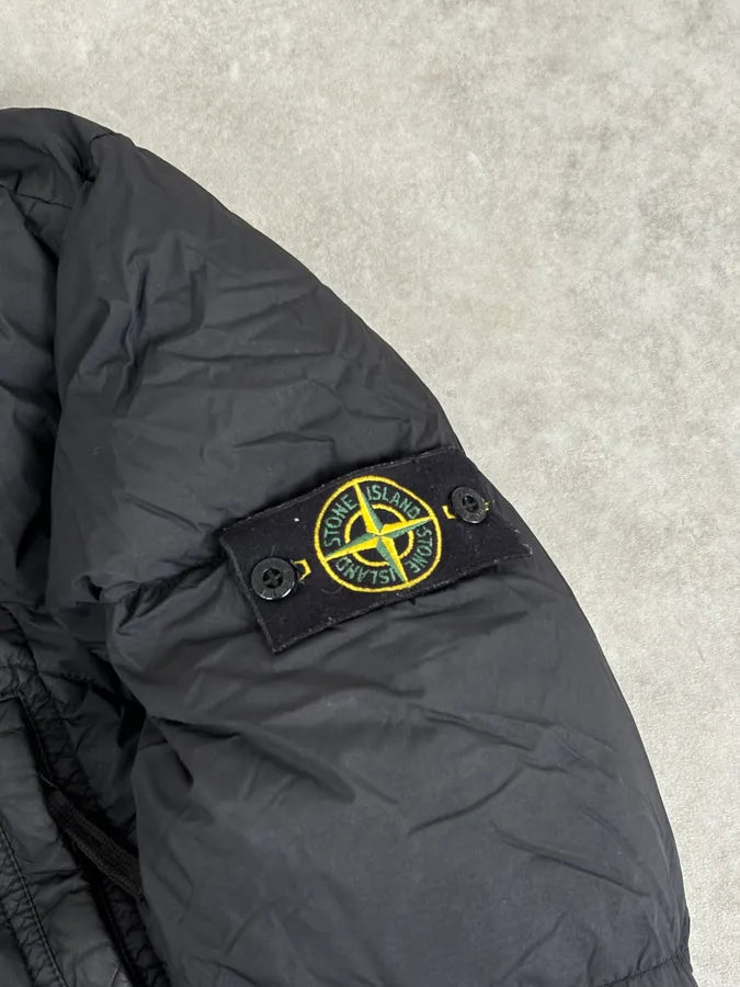 AW2017 Stone Island Black Dyed Crinkle Reps Black Hooded Puffer Jacket VJFucct 9