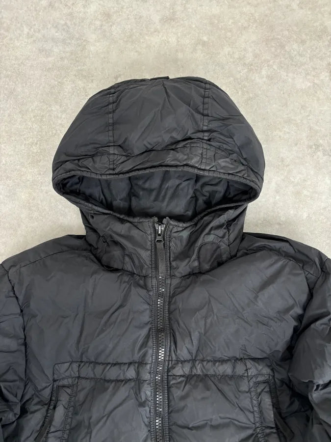 AW2017 Stone Island Black Dyed Crinkle Reps Black Hooded Puffer Jacket VJFucct 4