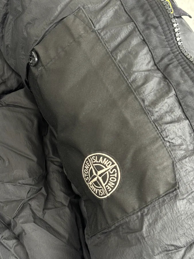AW2017 Stone Island Black Dyed Crinkle Reps Black Hooded Puffer Jacket VJFucct 10