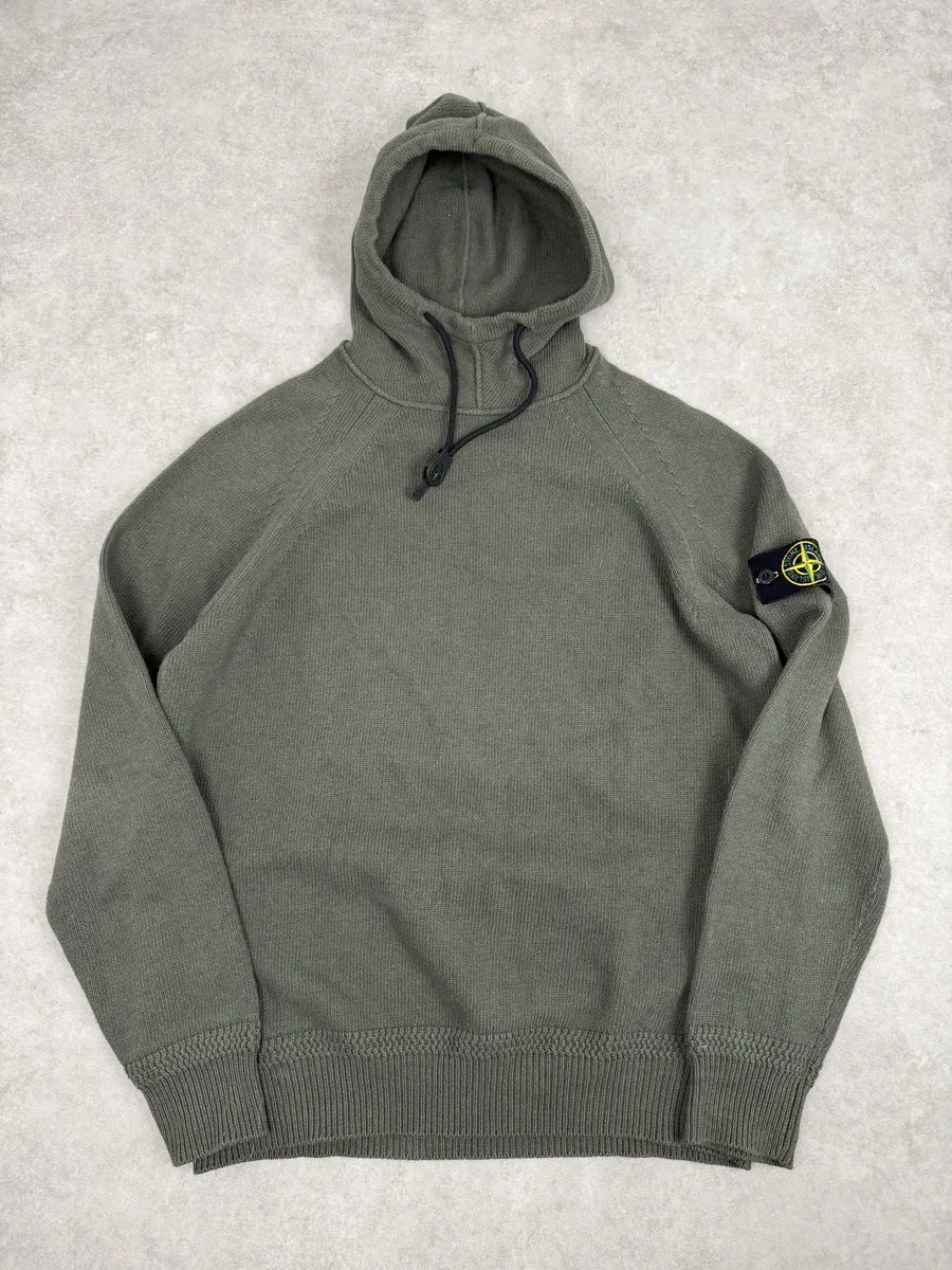 Stone Island Khaki Green Hooded Sweater dGYVRAA 0