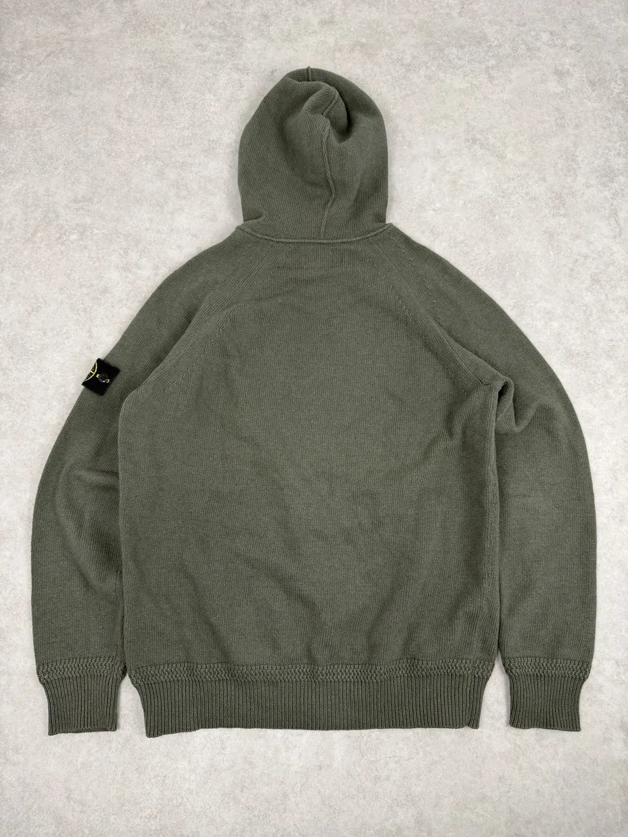 Stone Island Khaki Green Hooded Sweater dGYVRAA 4
