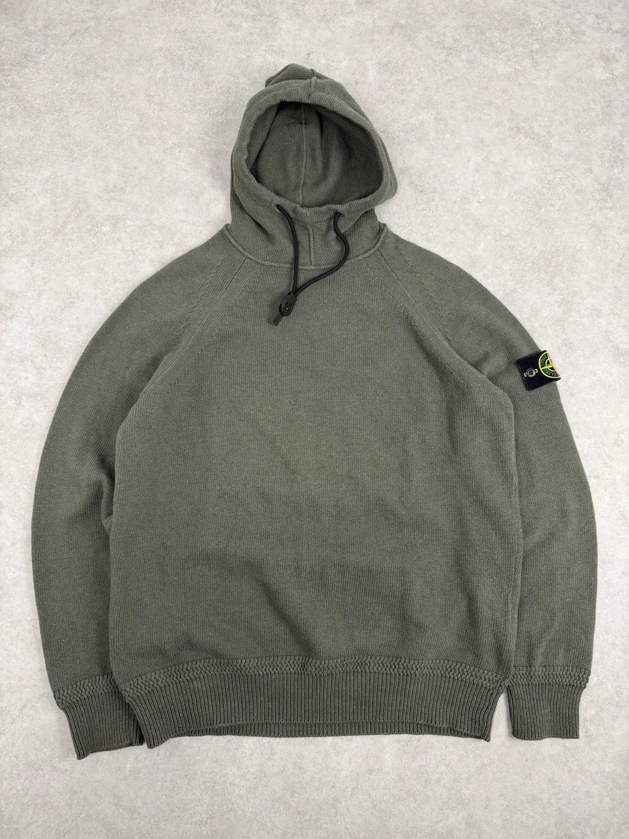 Stone Island Khaki Green Hooded Sweater dGYVRAA 8