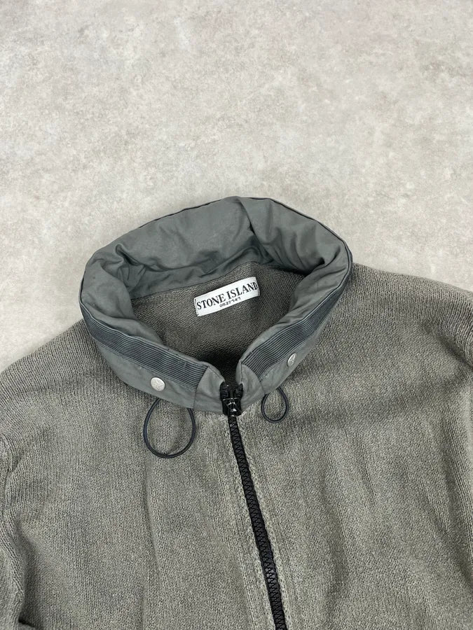 Stone Island Khaki Cotton Zip-Up Jacket cDCgRLl 6