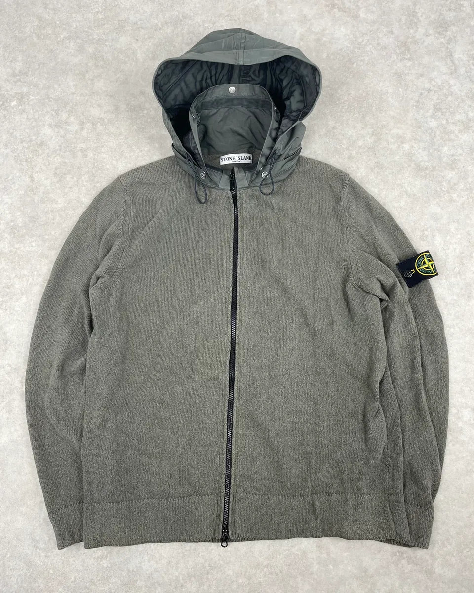 Stone Island Khaki Cotton Zip-Up Jacket cDCgRLl 0