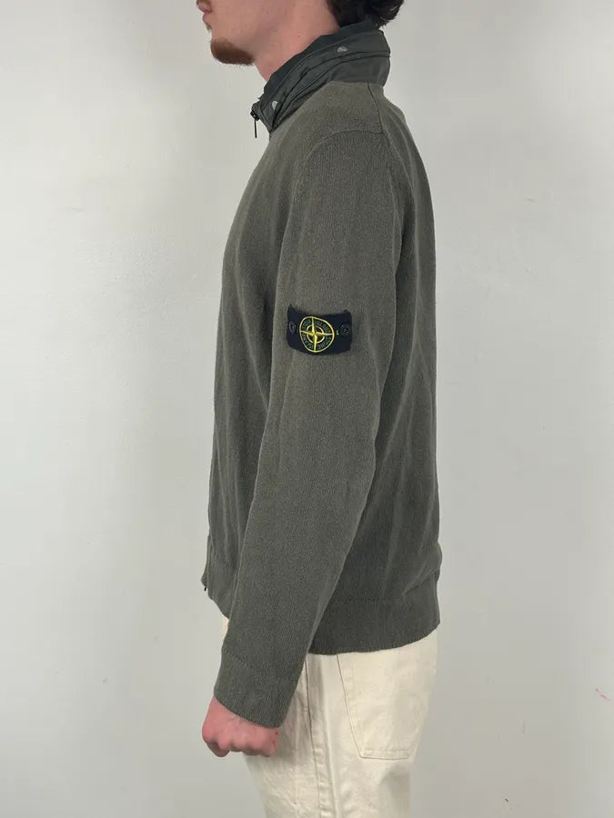 Stone Island Khaki Cotton Zip-Up Jacket cDCgRLl 2