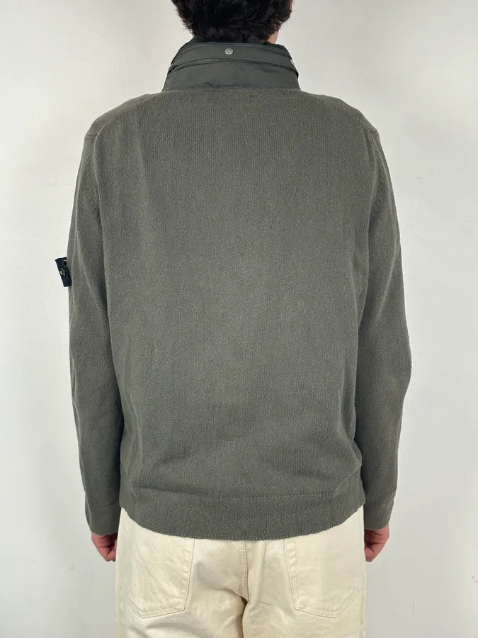 Stone Island Khaki Cotton Zip-Up Jacket cDCgRLl 3