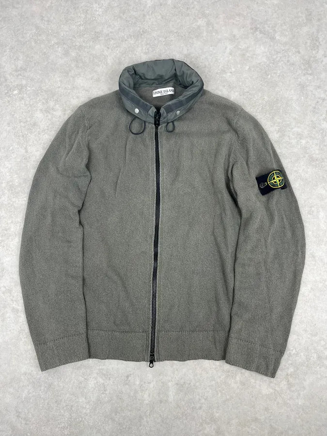 Stone Island Khaki Cotton Zip-Up Jacket cDCgRLl 4