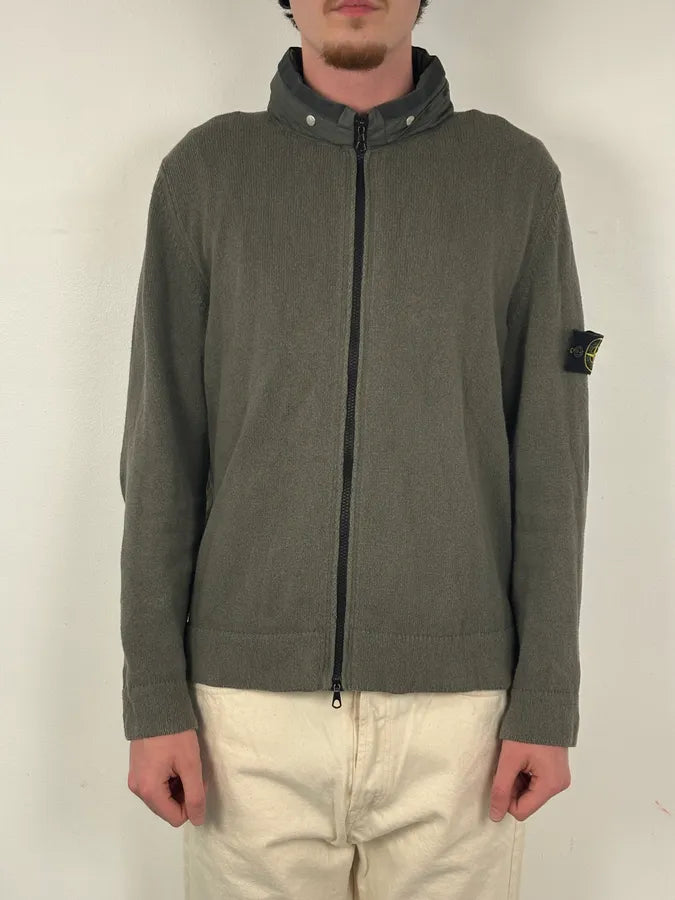 Stone Island Khaki Cotton Zip-Up Jacket cDCgRLl 1