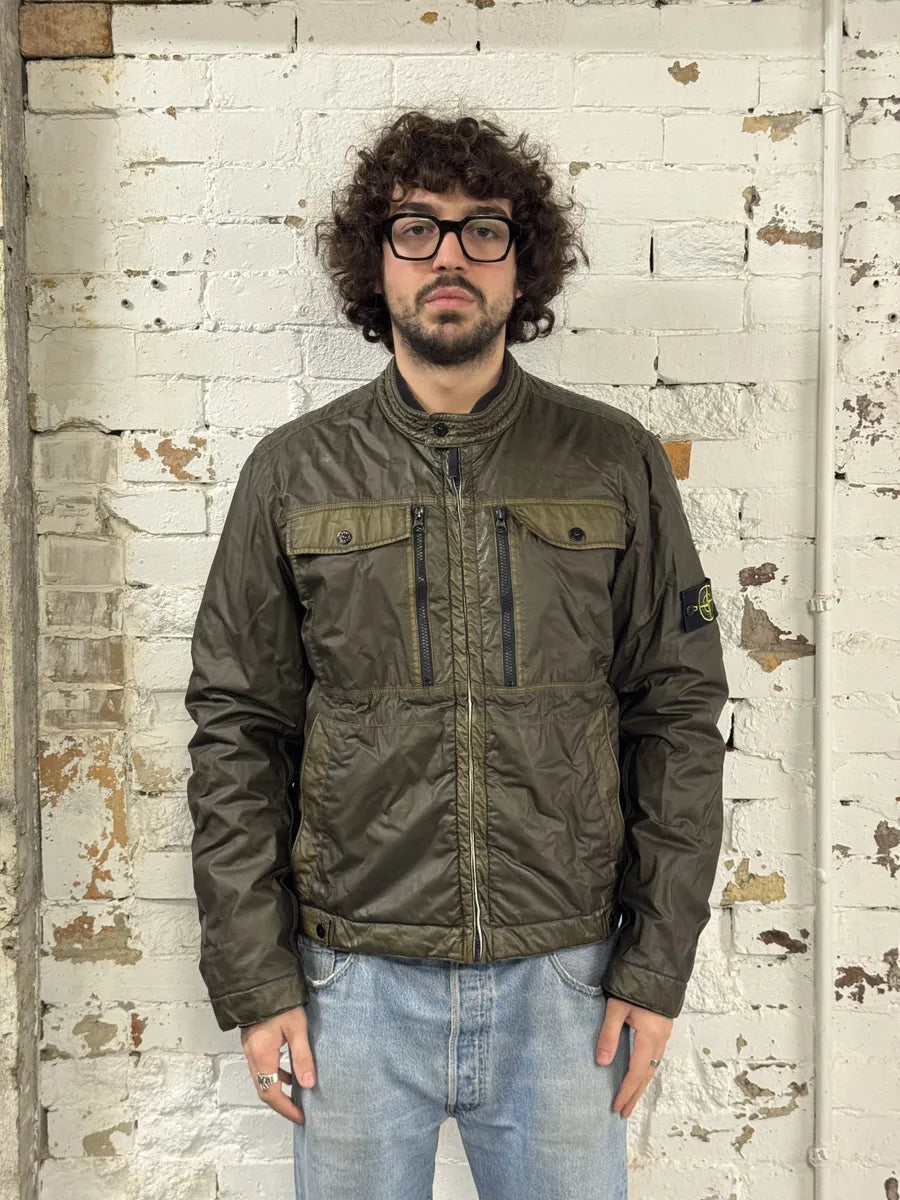 Stone Island Mussola Gommata Camo Green Nylon Puffer Jacket otWAtkn 2