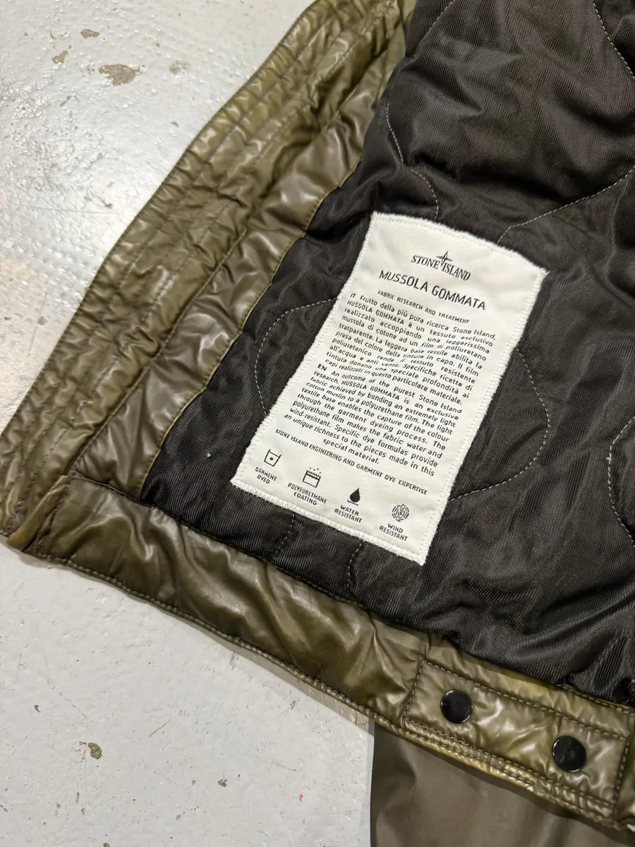 Stone Island Mussola Gommata Camo Green Nylon Puffer Jacket otWAtkn 6
