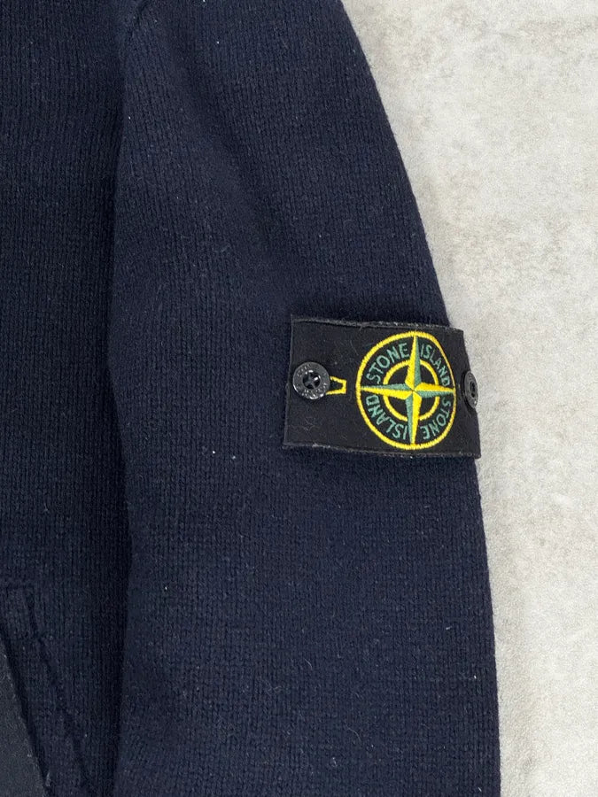 2000s Stone Island Navy Hooded Zip-Up Sweater iLgNxoL 8