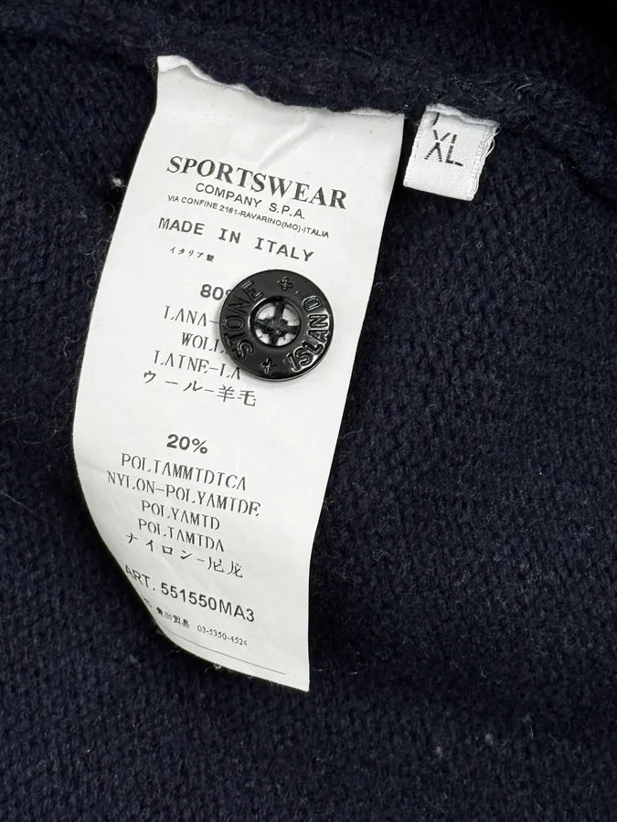 2000s Stone Island Navy Hooded Zip-Up Sweater iLgNxoL 11