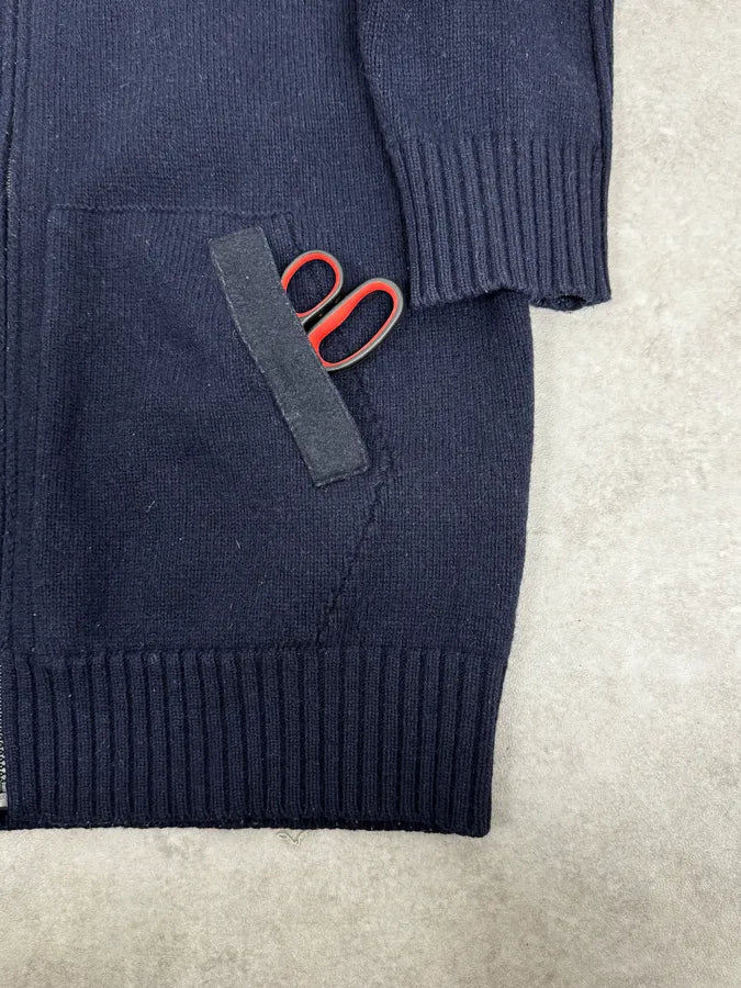 2000s Stone Island Navy Hooded Zip-Up Sweater iLgNxoL 9