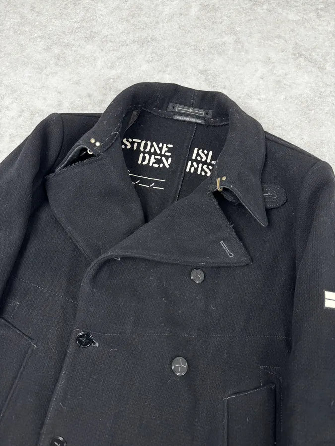 Stone Island Black Classy Caban Wool Jacket DhwHWPJ 4
