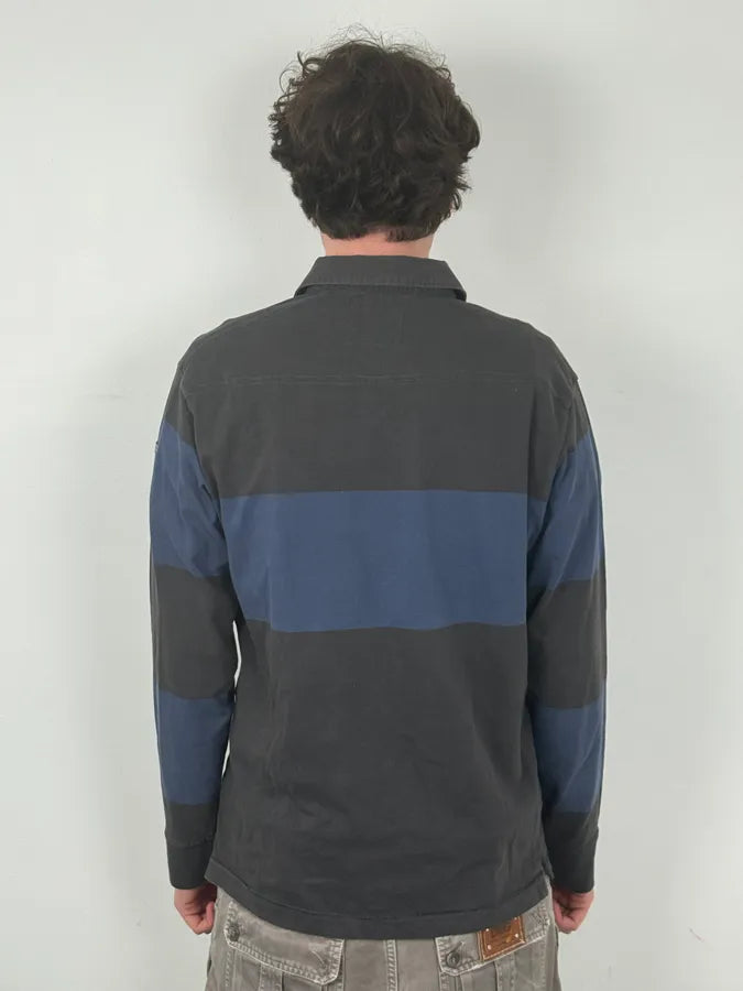 Stone Island Dark Grey & Navy Longsleeve Striped Polo lTYBfws 2