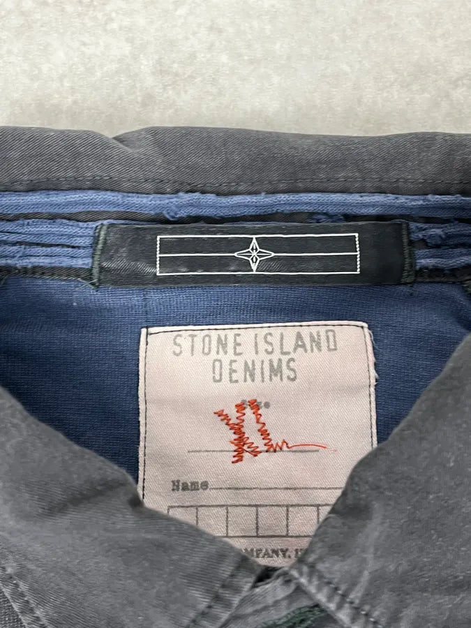 Stone Island Dark Grey & Navy Longsleeve Striped Polo lTYBfws 8