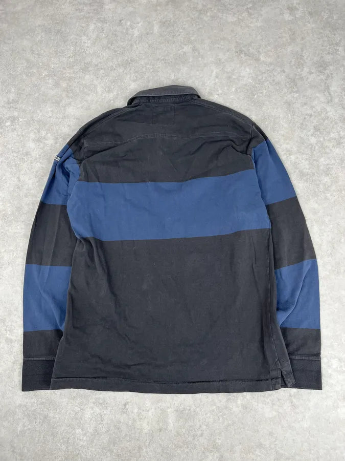 Stone Island Dark Grey & Navy Longsleeve Striped Polo lTYBfws 5