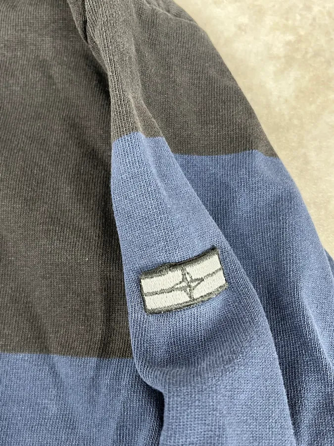 Stone Island Dark Grey & Navy Longsleeve Striped Polo lTYBfws 7