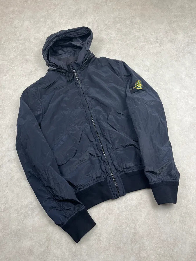 Stone Island Dark Navy Nylon Packable Hood Bomber Jacket LuSNWuL 7