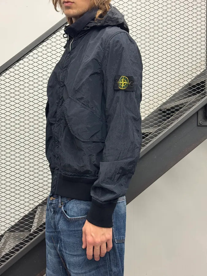 Stone Island Dark Navy Nylon Packable Hood Bomber Jacket LuSNWuL 2