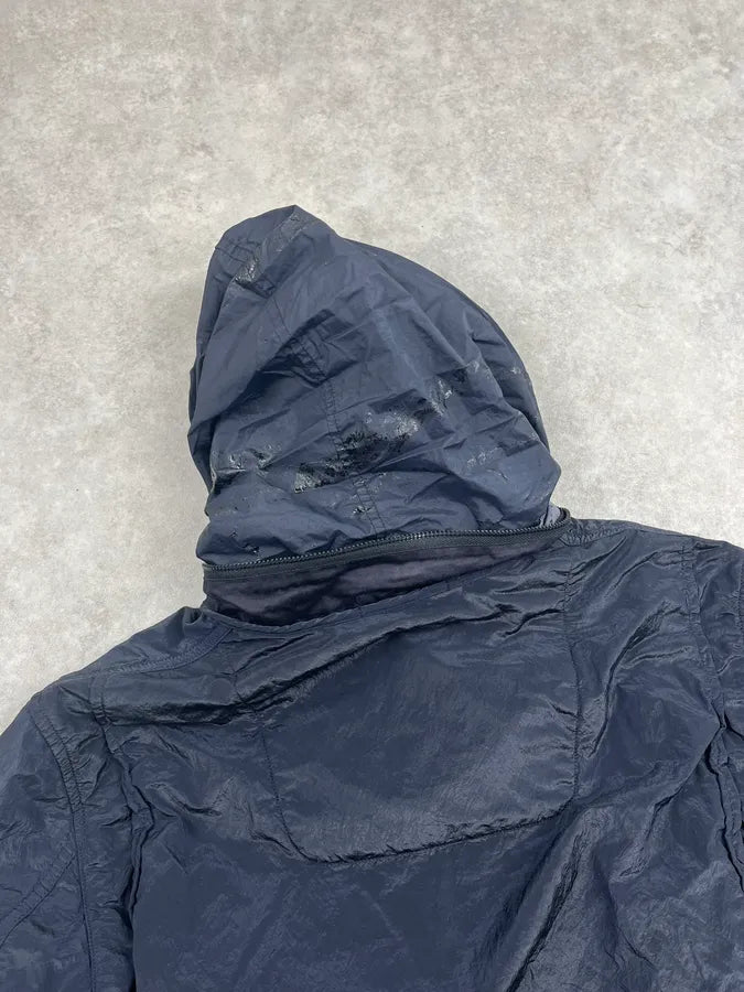 Stone Island Dark Navy Nylon Packable Hood Bomber Jacket LuSNWuL 10