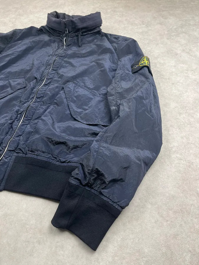 Stone Island Dark Navy Nylon Packable Hood Bomber Jacket LuSNWuL 5