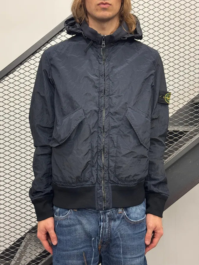 Stone Island Dark Navy Nylon Packable Hood Bomber Jacket LuSNWuL 1