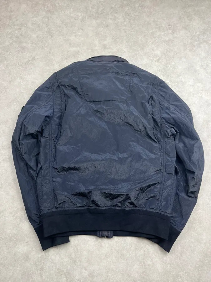 Stone Island Dark Navy Nylon Packable Hood Bomber Jacket LuSNWuL 8