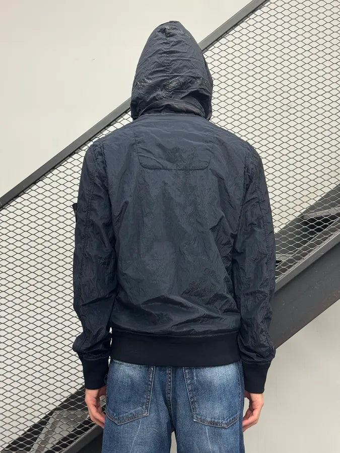 Stone Island Dark Navy Nylon Packable Hood Bomber Jacket LuSNWuL 3