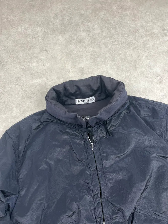Stone Island Dark Navy Nylon Packable Hood Bomber Jacket LuSNWuL 4
