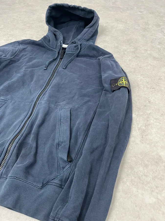 Stone Island Navy Signature Minimalist Zip-up Hoodie IadeKrD 4