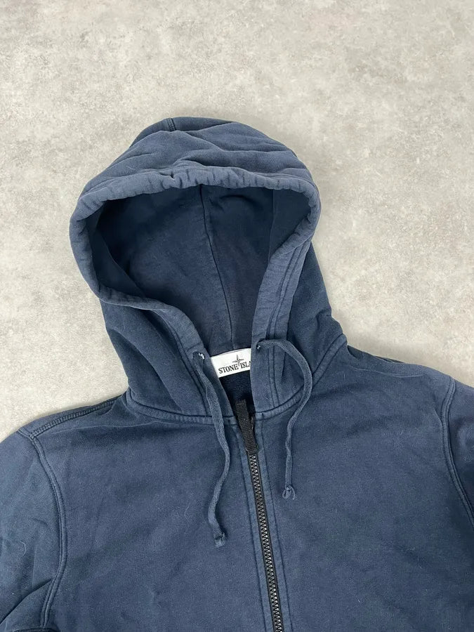 Stone Island Navy Signature Minimalist Zip-up Hoodie IadeKrD 5
