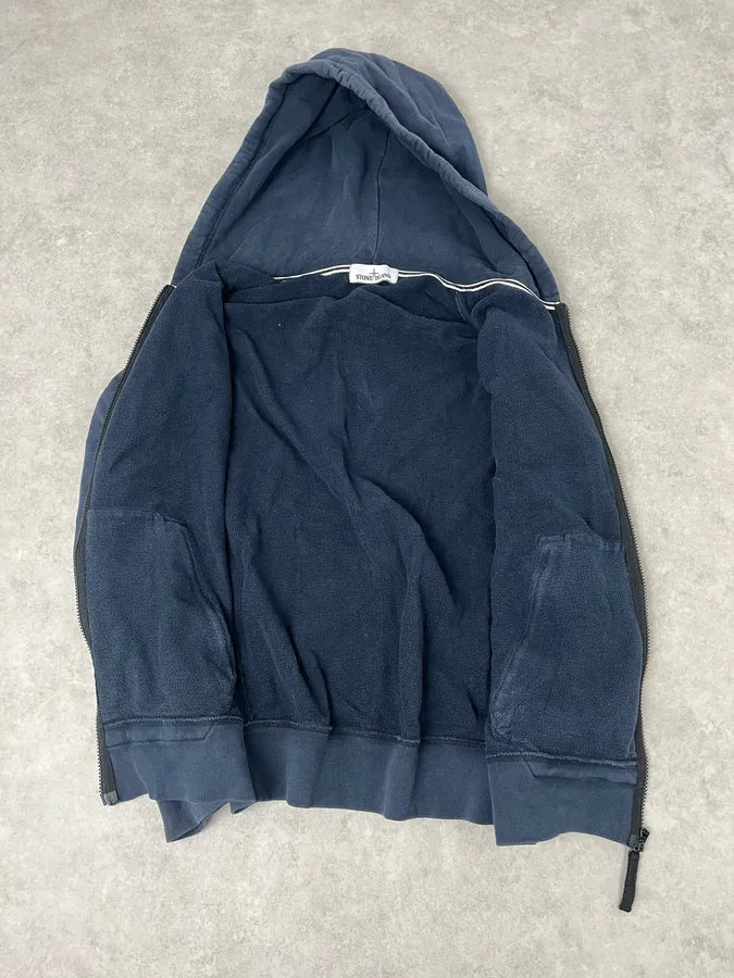 Stone Island Navy Signature Minimalist Zip-up Hoodie IadeKrD 8