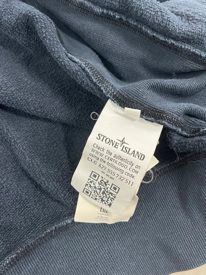 Stone Island Navy Signature Minimalist Zip-up Hoodie IadeKrD 10