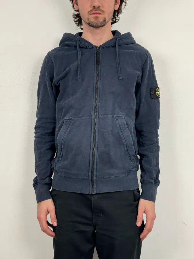 Stone Island Navy Signature Minimalist Zip-up Hoodie IadeKrD 0